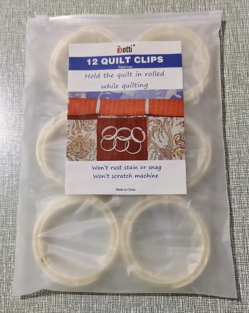 ibotti Quilt Clips for Quilting, 12 Pack â€“ 3 Inch Heavy Duty Plastic Quilt Roll Clips, Quilting Clips Hold Quilt Rolled, Easy to Use, Wonâ€™t Scratch Machine, White, for Queen Size Quilt Projects - Image 5